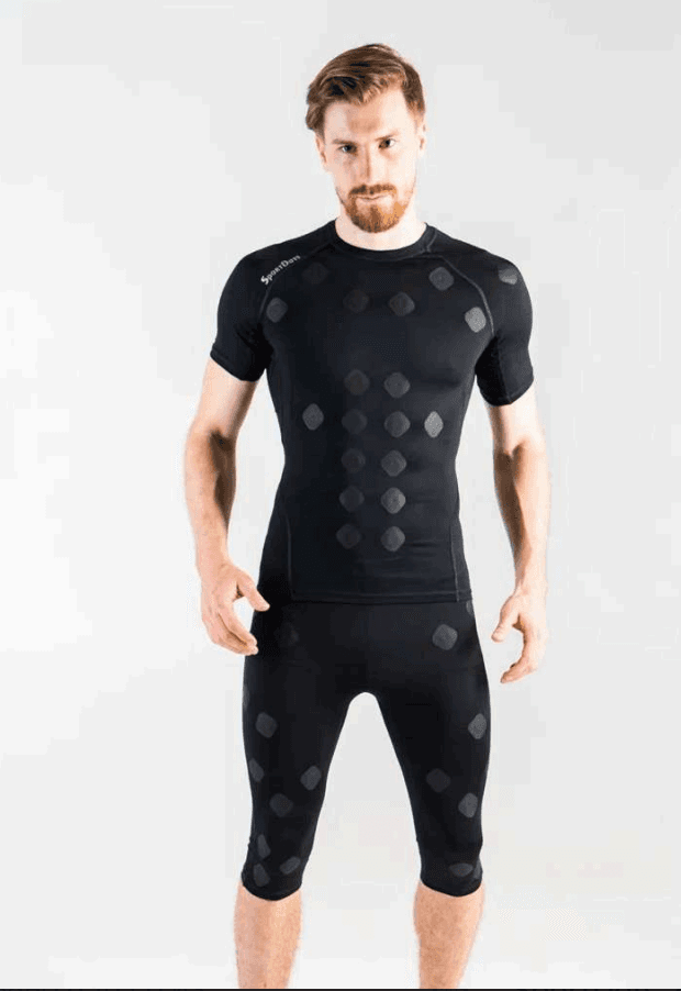 Elite athlete wearing Neurodots suit